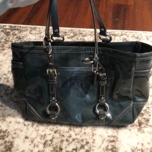 Vintage metallic green coach purse
